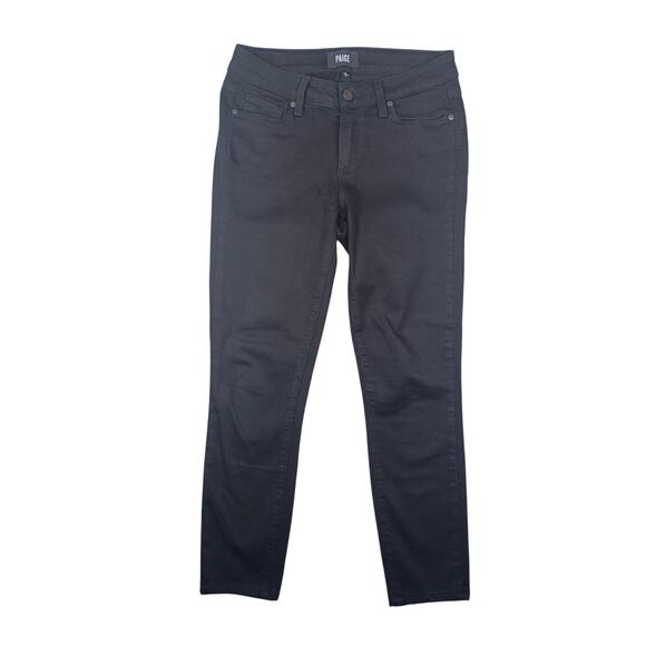 PAIGE Jeans Women's 27 Black Shadow Verdugo Ultra Skinny Low Rise Stretch Denim - Picture 1 of 10
